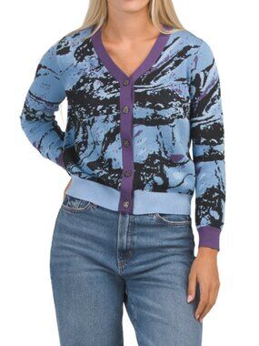 NANCY YANG Abstract Pattern Cardigan